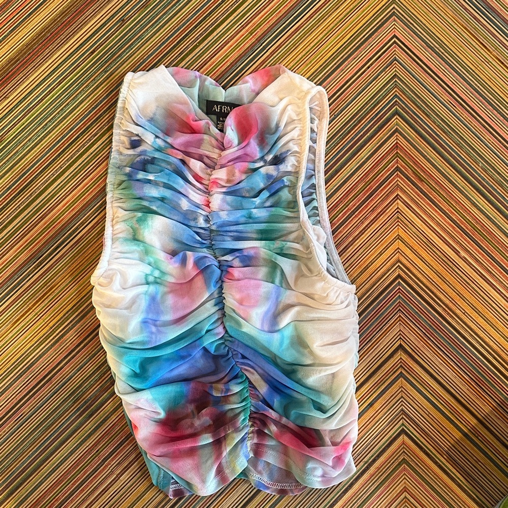 AFRM Multicolor Ruched Sleeveless Top